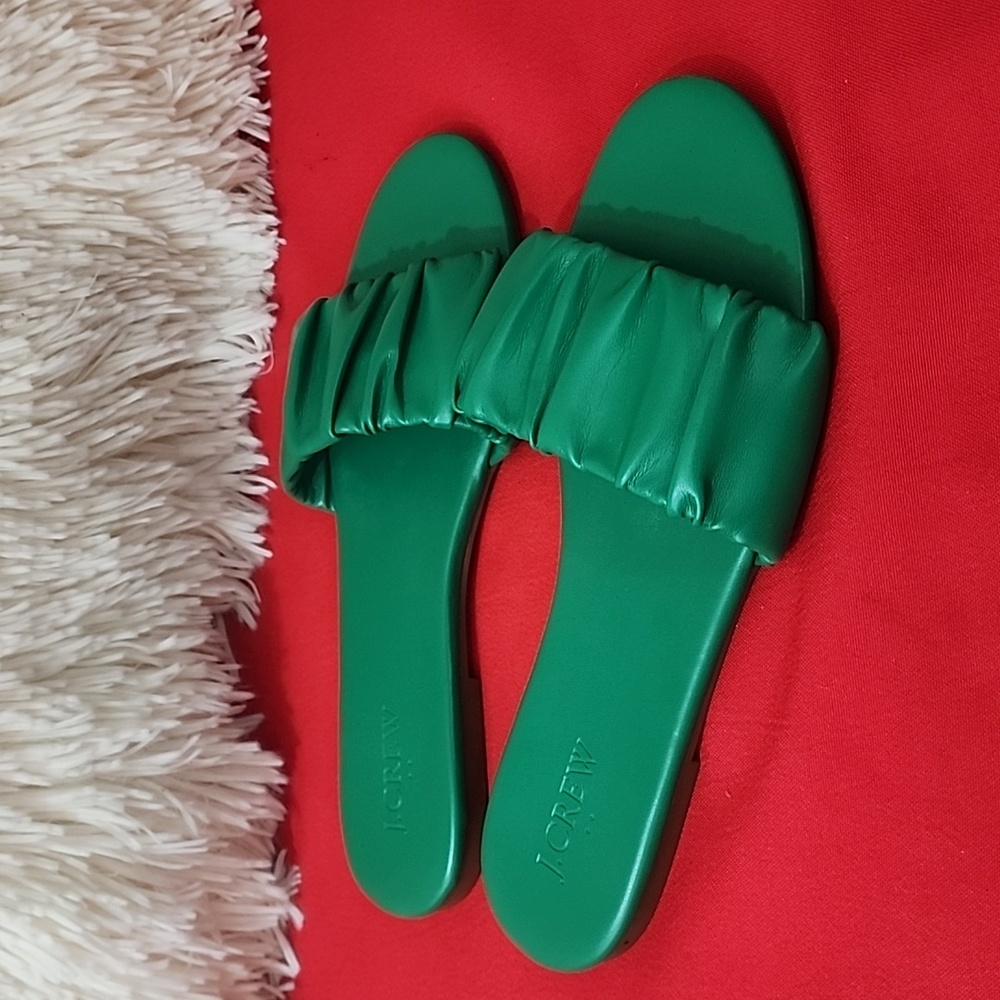 J. Crew Emerald Green Slide Sandals - Picture 3 of 8